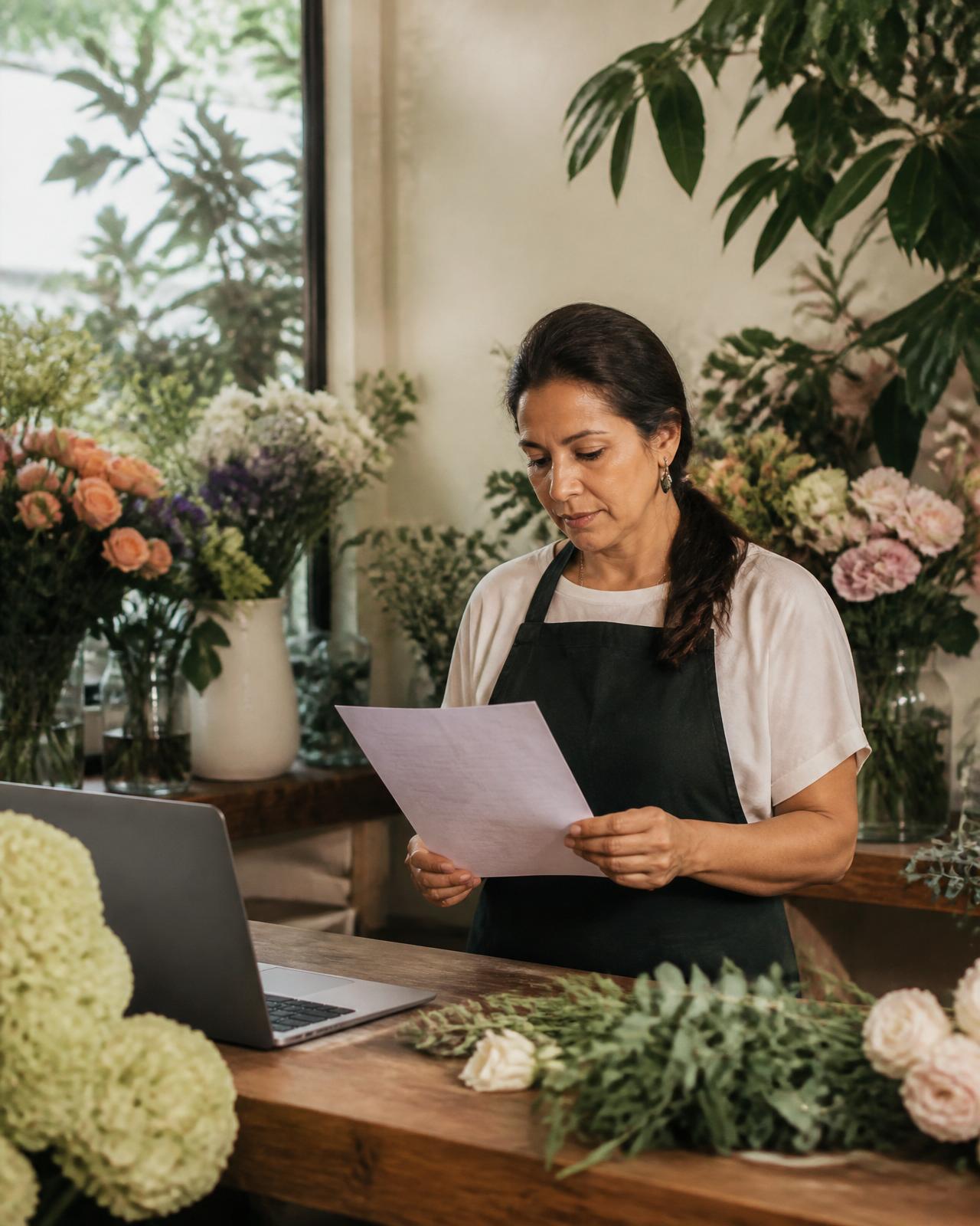 Empresa floral organizada donde la tecnología acompaña sin protagonizar